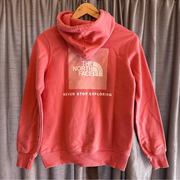 THE NORTH FACE Box NSE Never Stop Exploring Rose Salmon Pink Hoodie XS - Picture 5 of 12